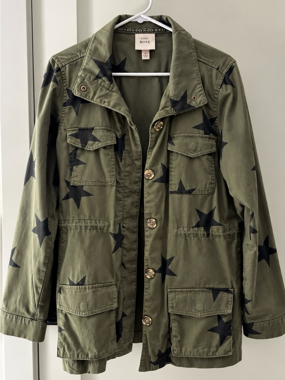 Knox Rose Olive Green Star-Print Jacket